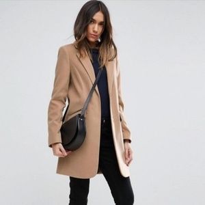ASOS Slim Boyfriend Coat with Zip Pocket